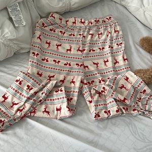 joggers, this is also a sleepwear. The color is red,cyan, and white.